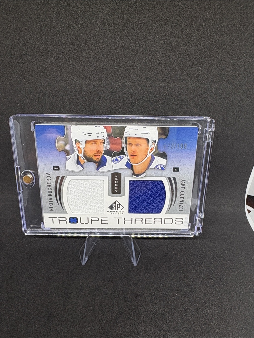 Upper Deck Troupe Threads Dual Jersey Card - Nikita Kucherov/Jake Guentzel